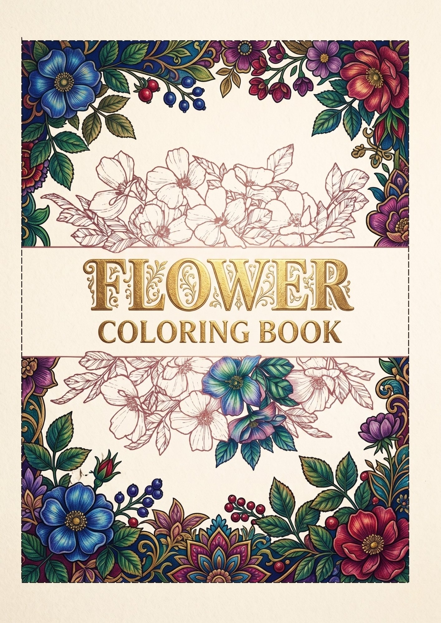 Flower coloring book