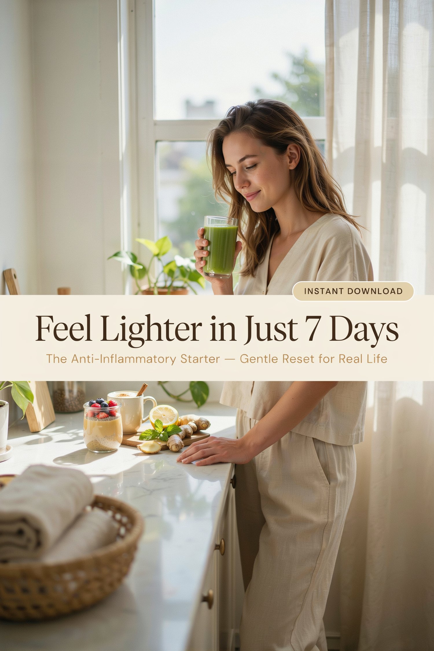 The 7-Day Anti-Inflammatory Starter — A Gentle Reset to Beat the Bloat, Sleep Deeper & Feel Lighter (21 Recipes + Meal Plan)