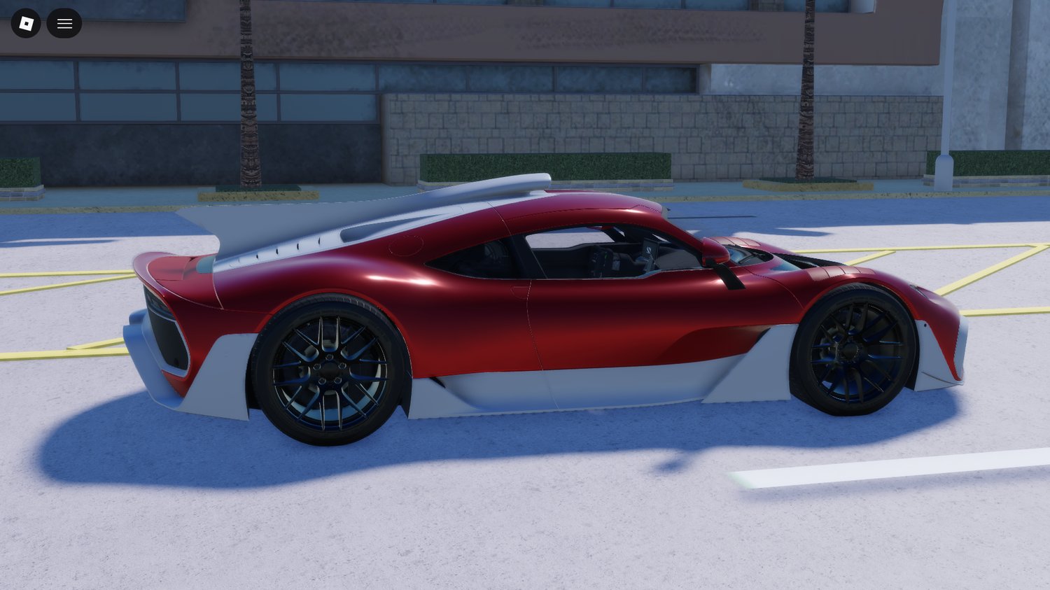 Red and white exterior finish