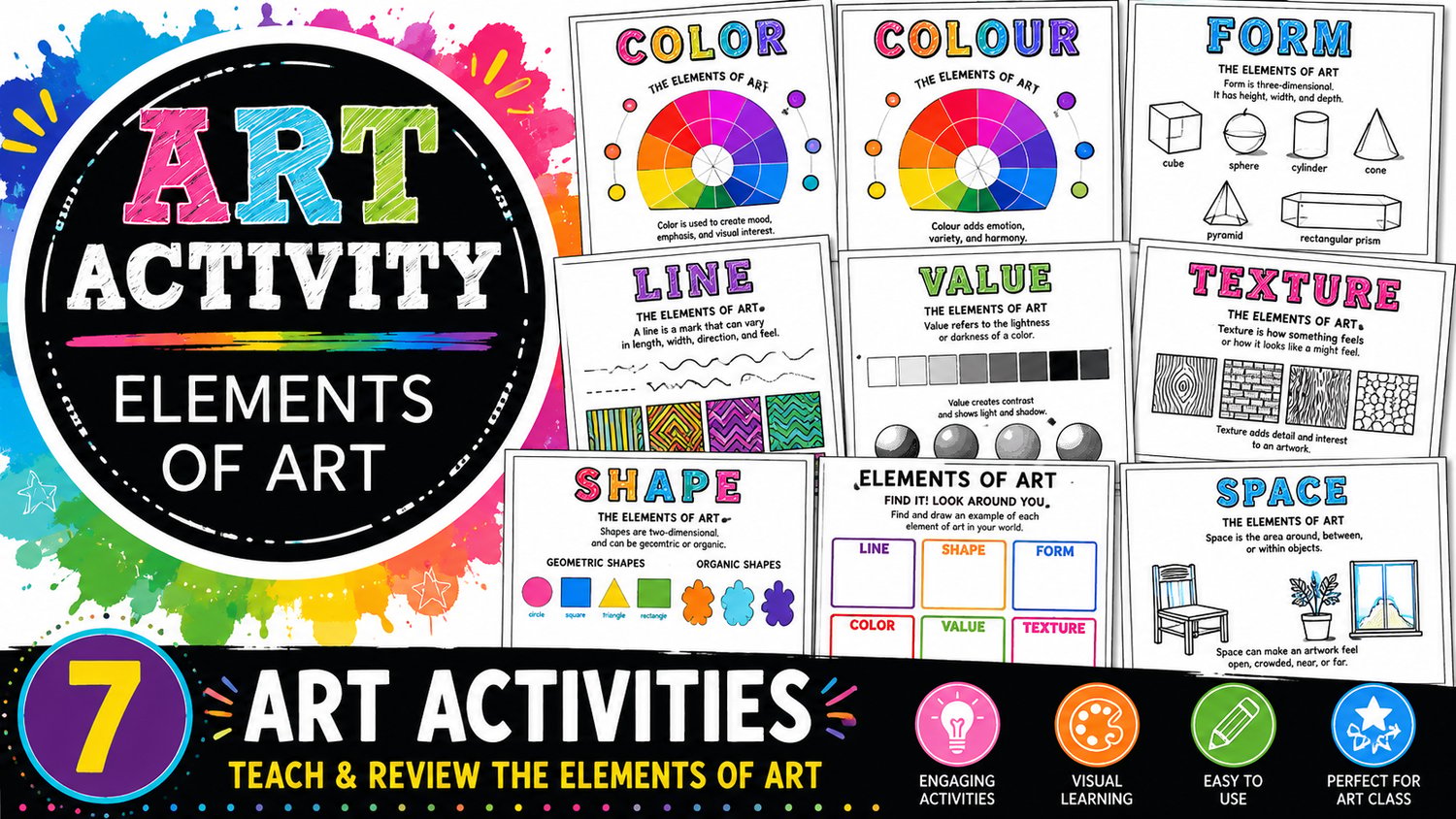 Elements of Art Worksheets & Activities | Lessons Leading to Principles of Design