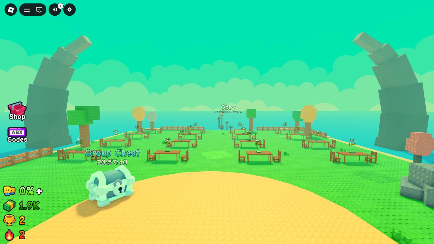 Roblox obby reward system