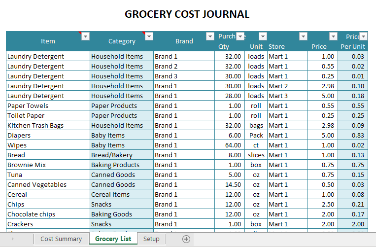 Free Spreadsheets