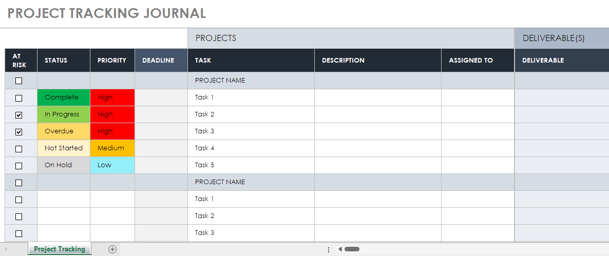 Project Management Spreadsheets