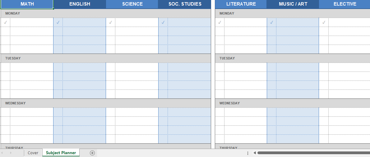 School Spreadsheets