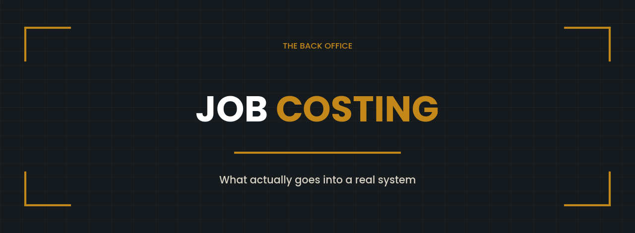 Job costing in construction — Back Office Blueprint blog header on what actually goes into a real job costing system