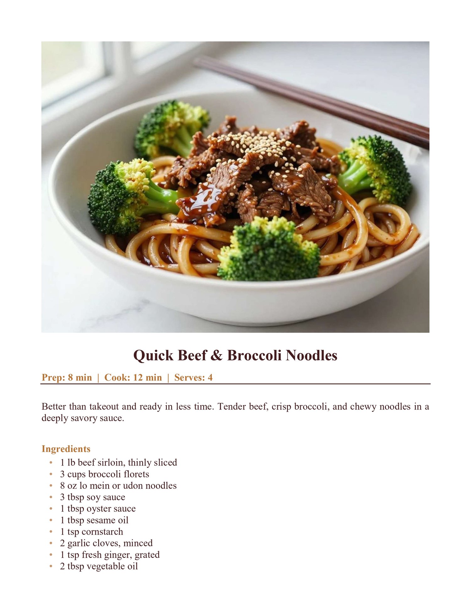 Quick Beef & Broccoli Noodles