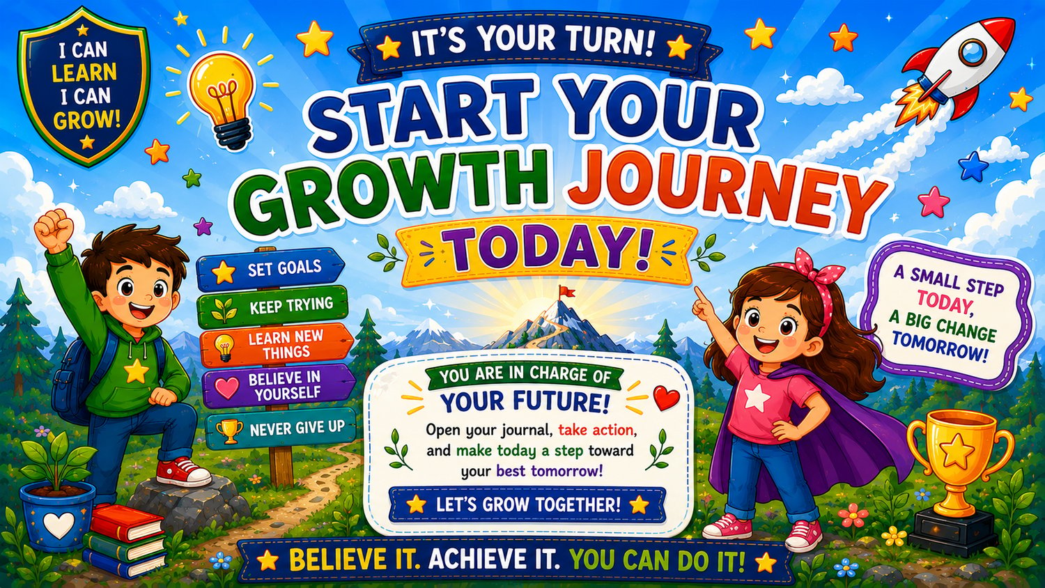 My Growth Mindset Journal for Kids encourages resilience, positive thinking, goal setting, and personal growth through fun journaling activities for ages 7 to 12