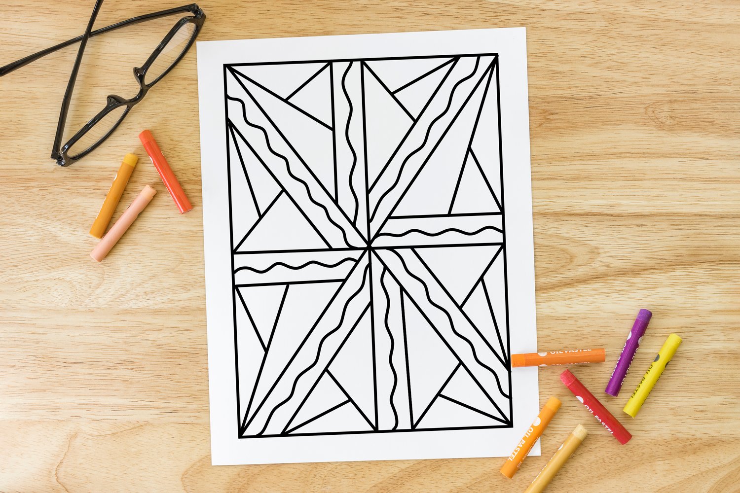 Printable abstract coloring book featuring 50 hand-drawn pattern coloring pages for relaxation, mindfulness, doodling, and digital or printed coloring.