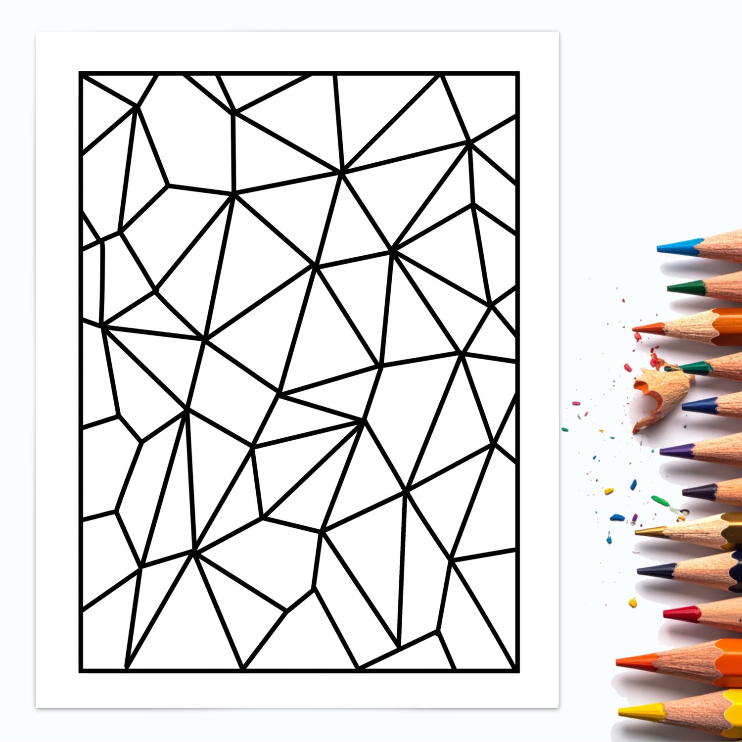 Printable abstract coloring book featuring 50 hand-drawn pattern coloring pages for relaxation, mindfulness, doodling, and digital or printed coloring.