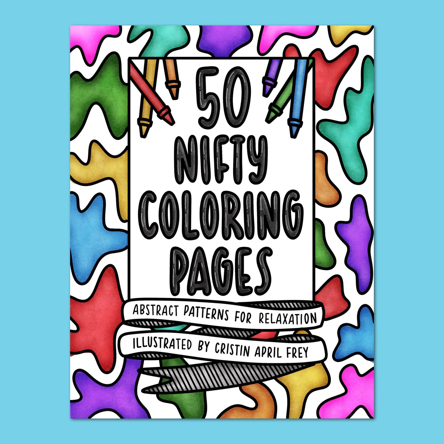 50 Nifty Coloring Pages | Printable Abstract Coloring Book | Hand-Drawn Relaxation Coloring Pages | Digital Download