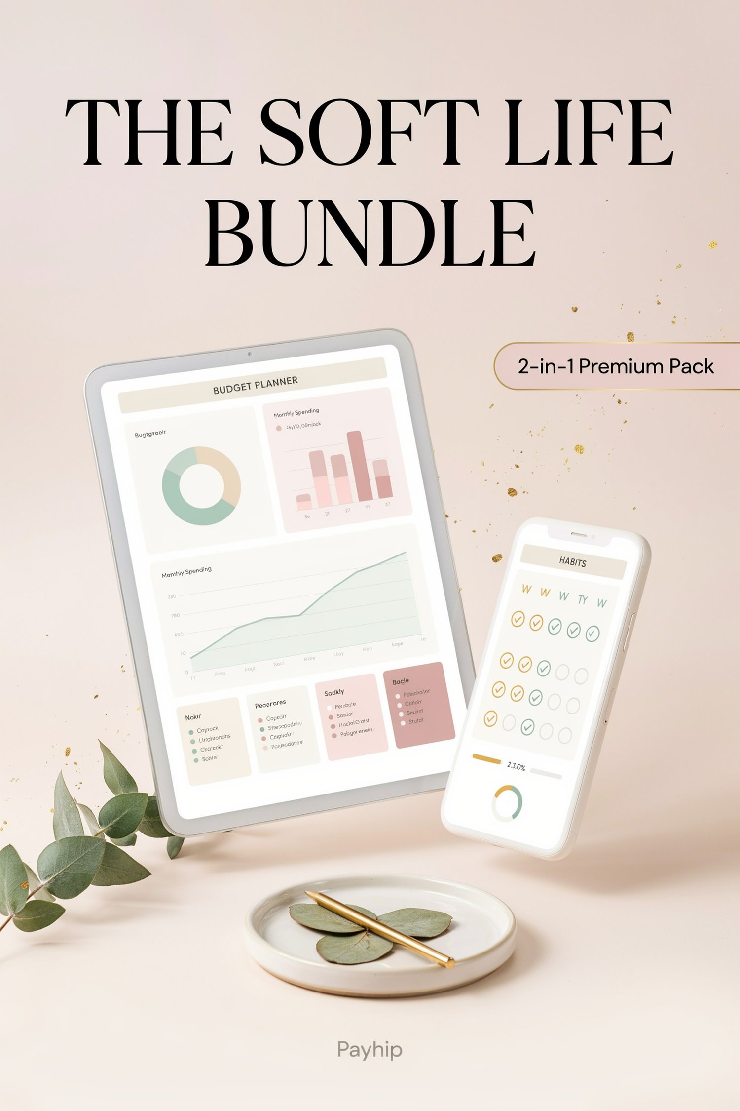 THE SOFT LIFE BUNDLE 💛 Ultimate Budget Planner + Ultimate Wellness Planner