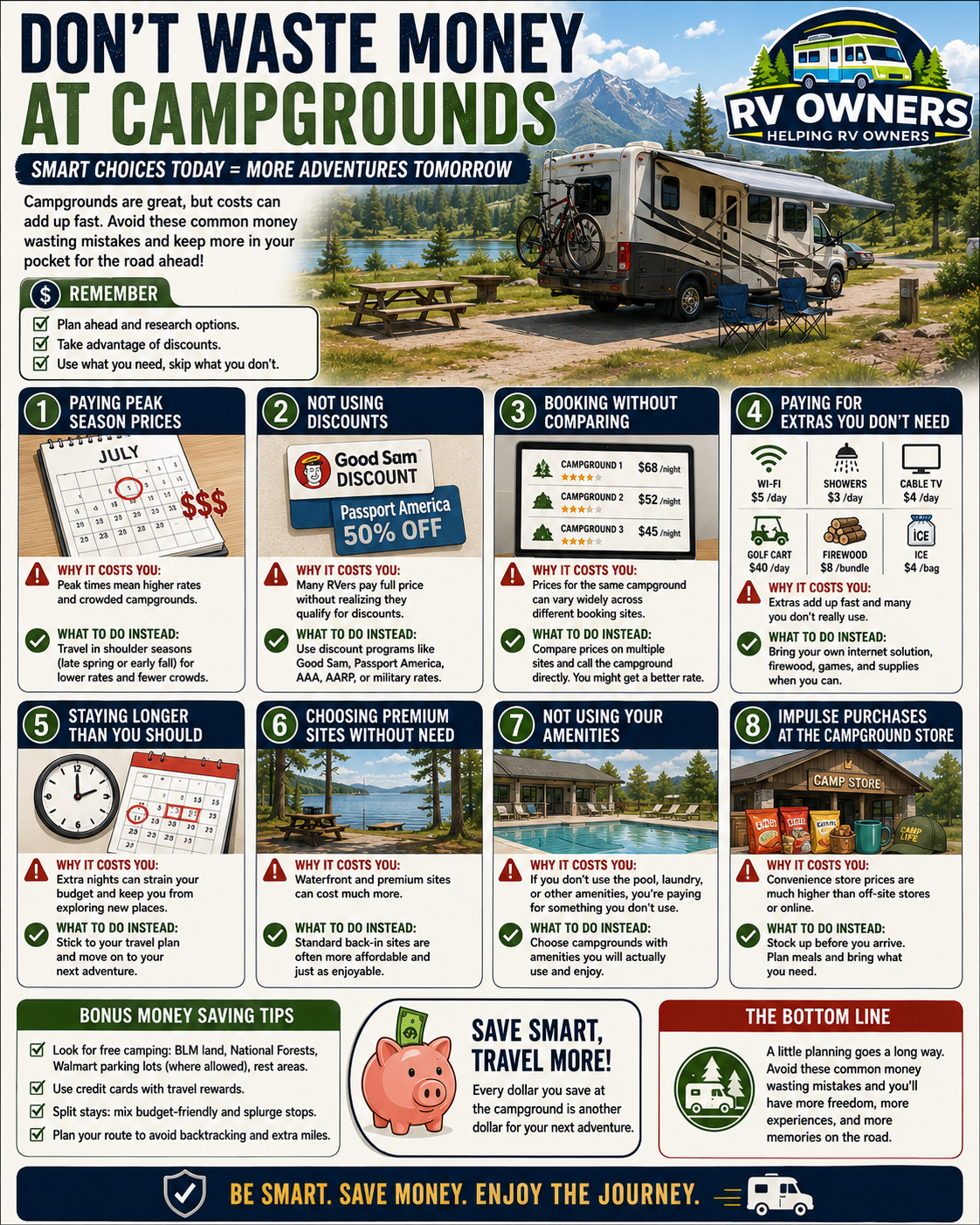 Don't waste money at campgrounds