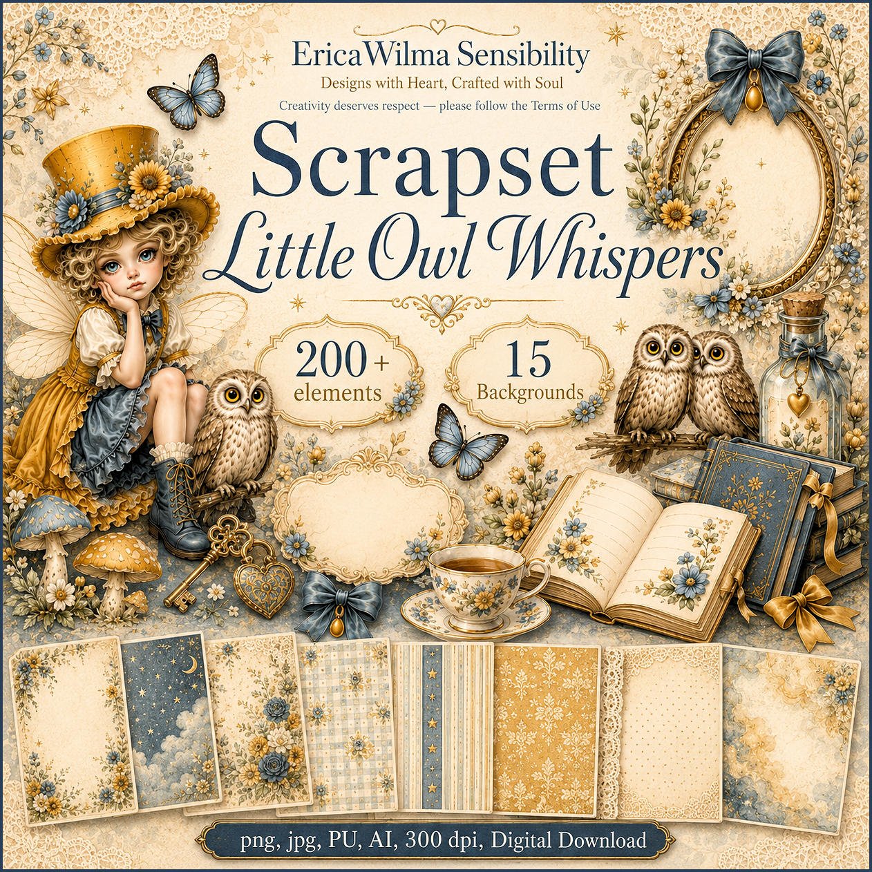 EW AI Scrapset Little Owl Whispers 2026