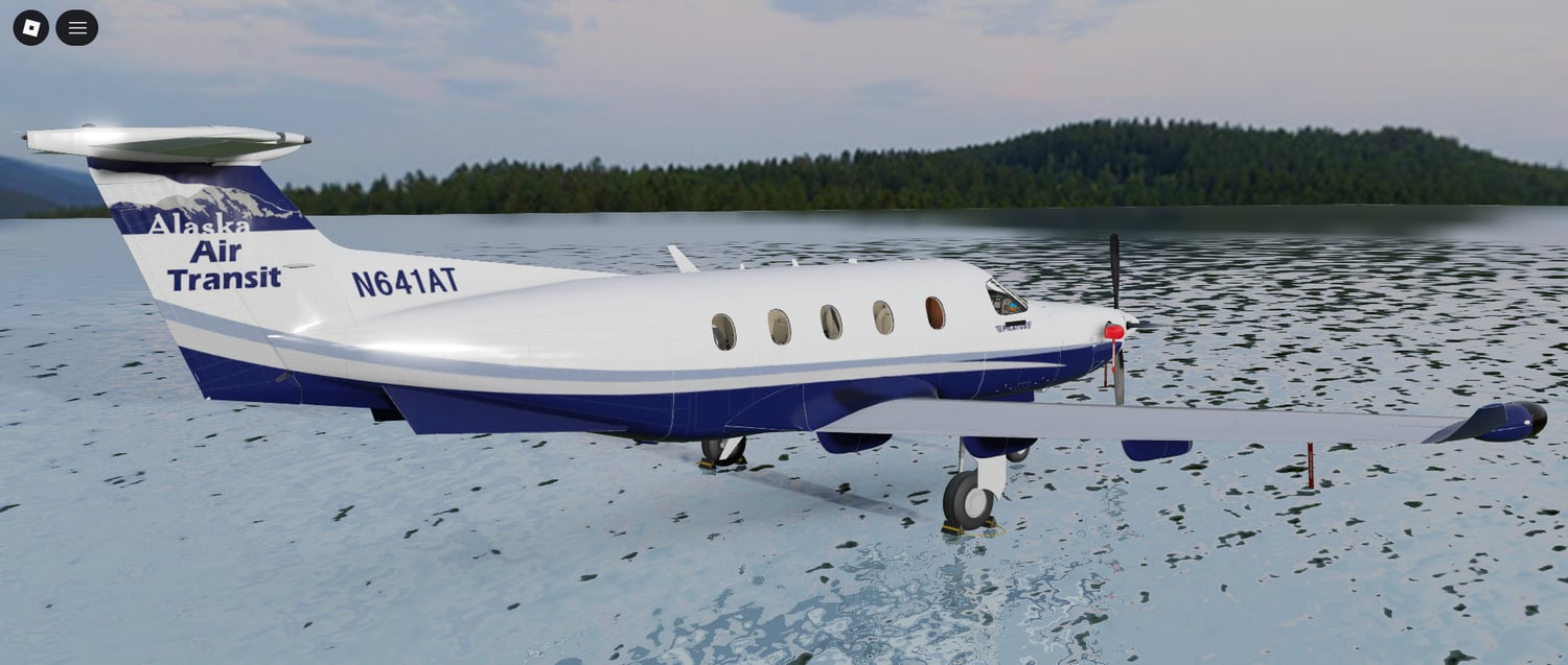 Roblox blue and white aircraft