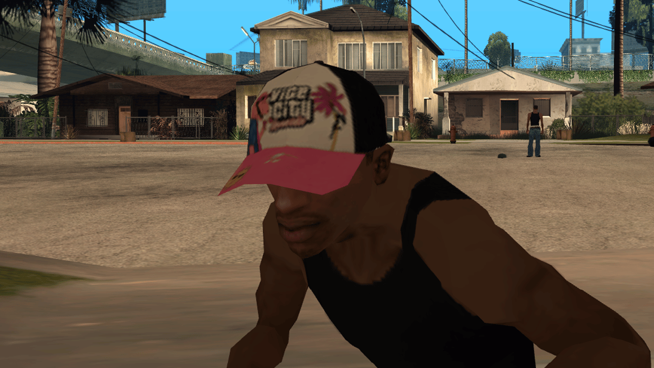 In-game preview of the Vice City cap mod for GTA San Andreas