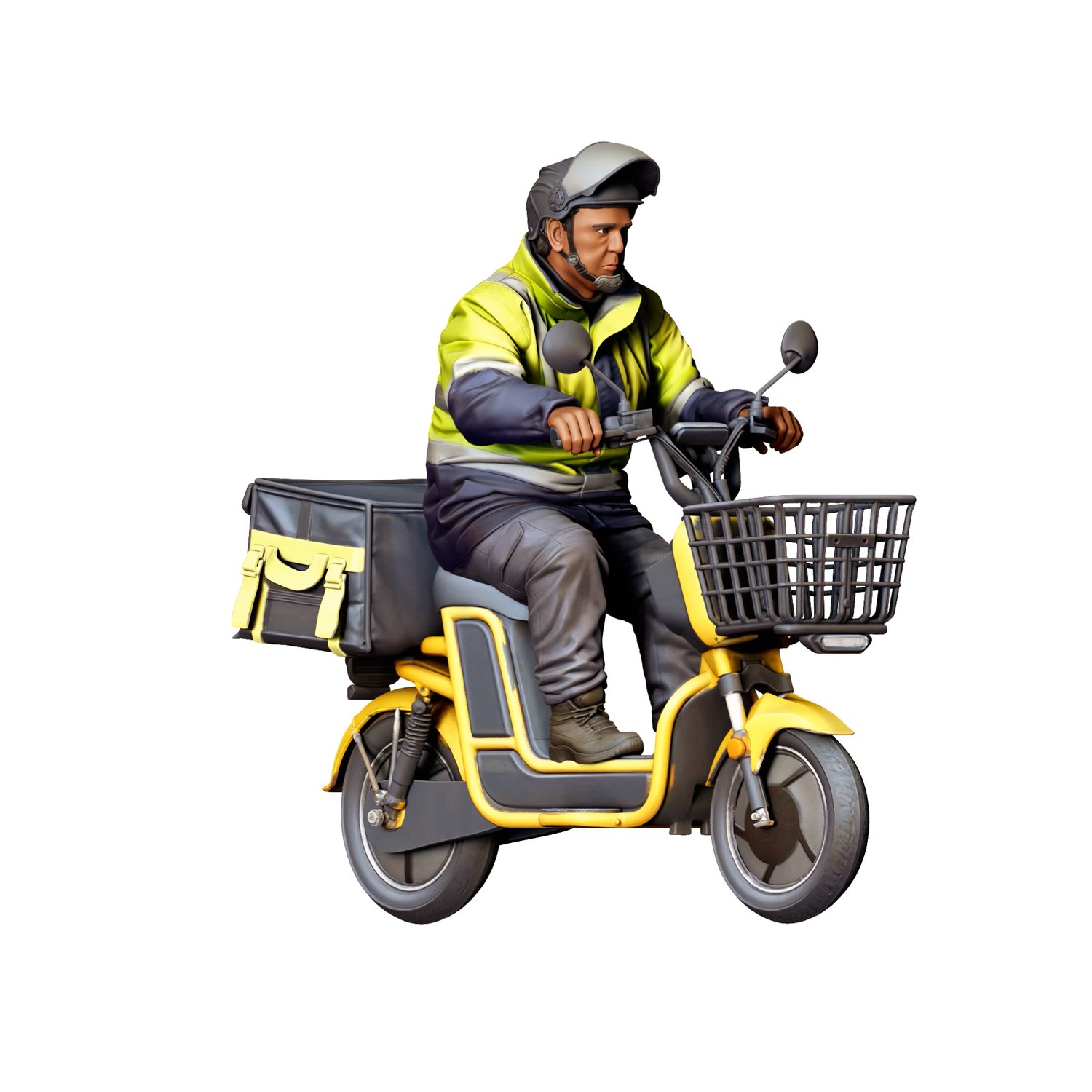 3DP Miniatures, N1 Delivery man with a bike
