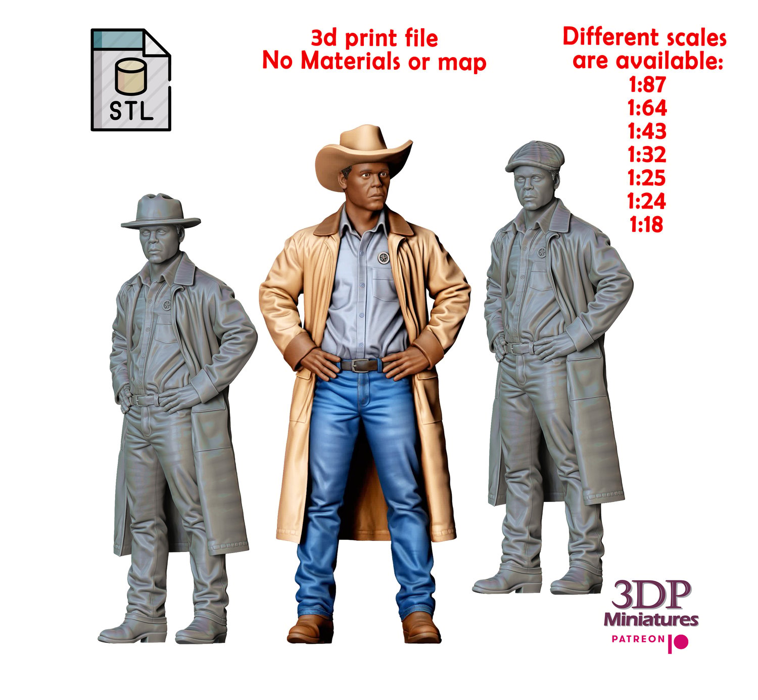 N3 3DP Miniatures, Clarence Gilyard Walker Texas Ranger