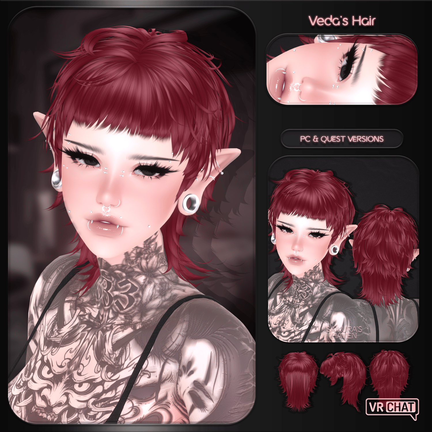 "Veda's Mullet" — Hair for VRChat