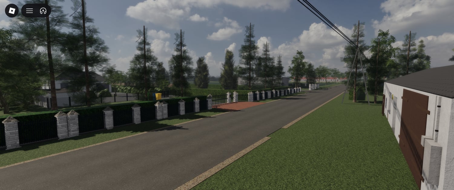 Roblox village with numbered houses