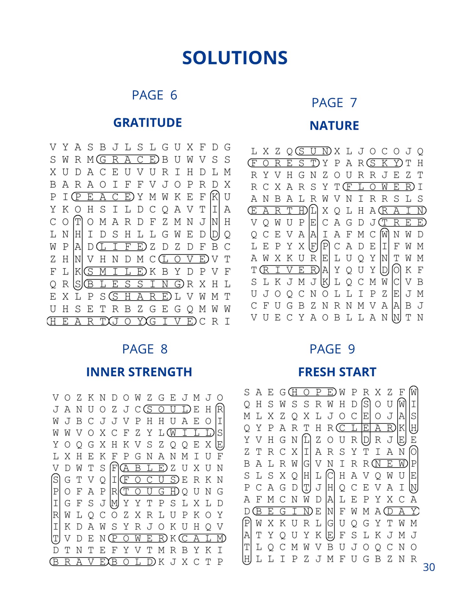 Printable large print word search puzzle for adults and seniors