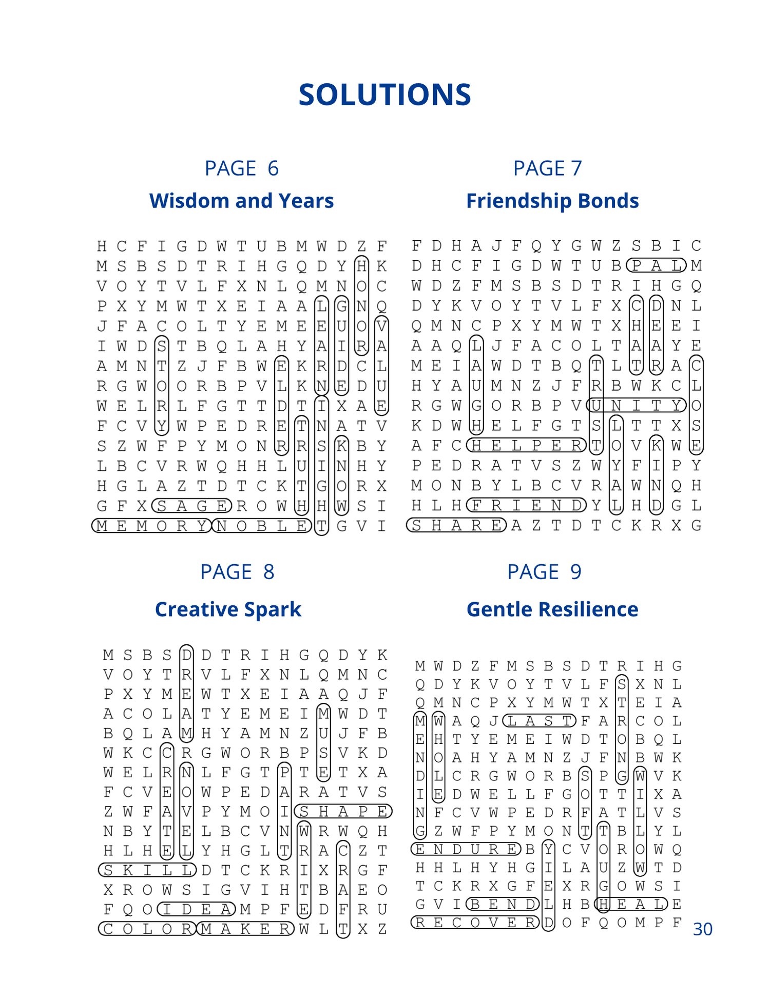 Printable large print word search puzzle for adults and seniors