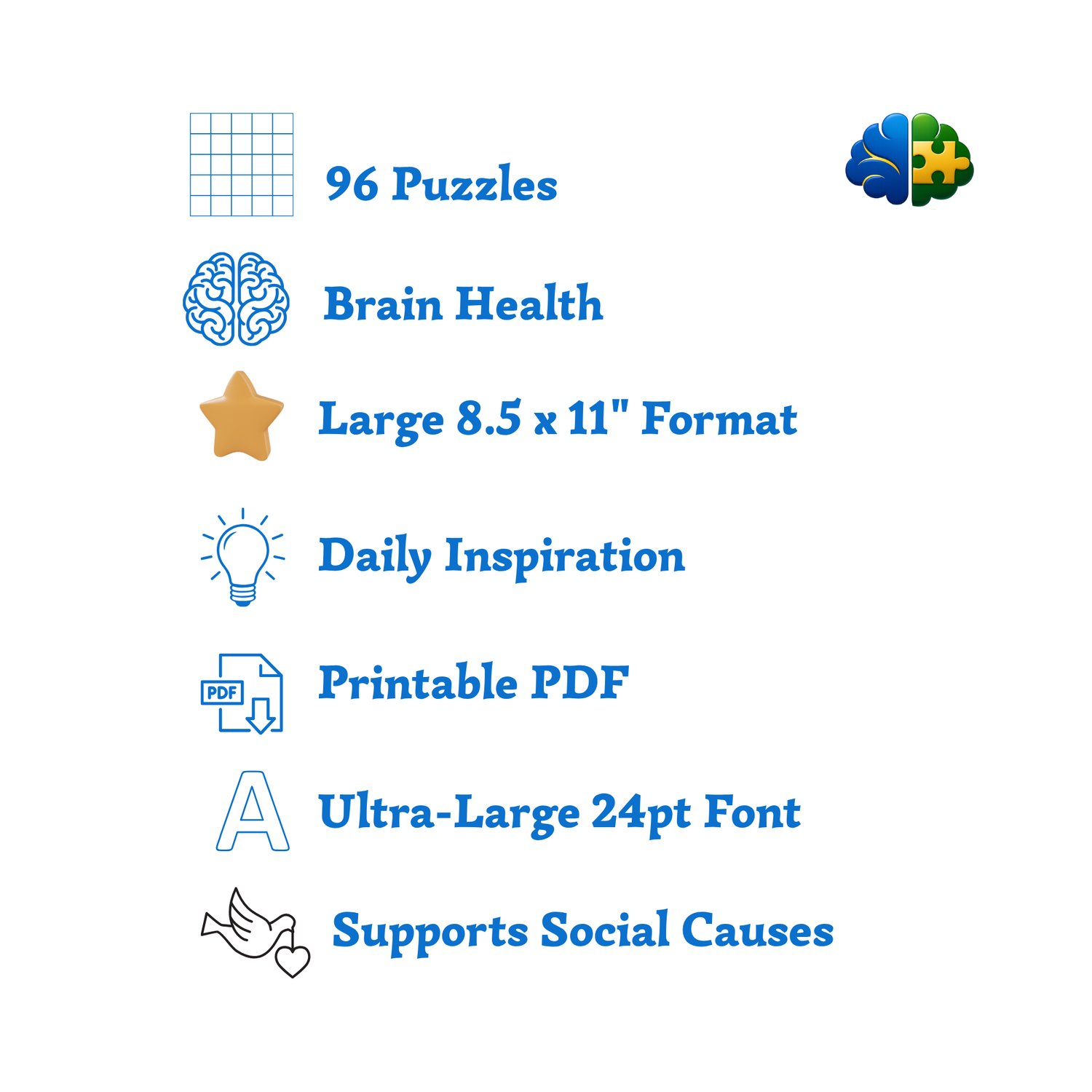 Printable large print word search puzzle for adults and seniors