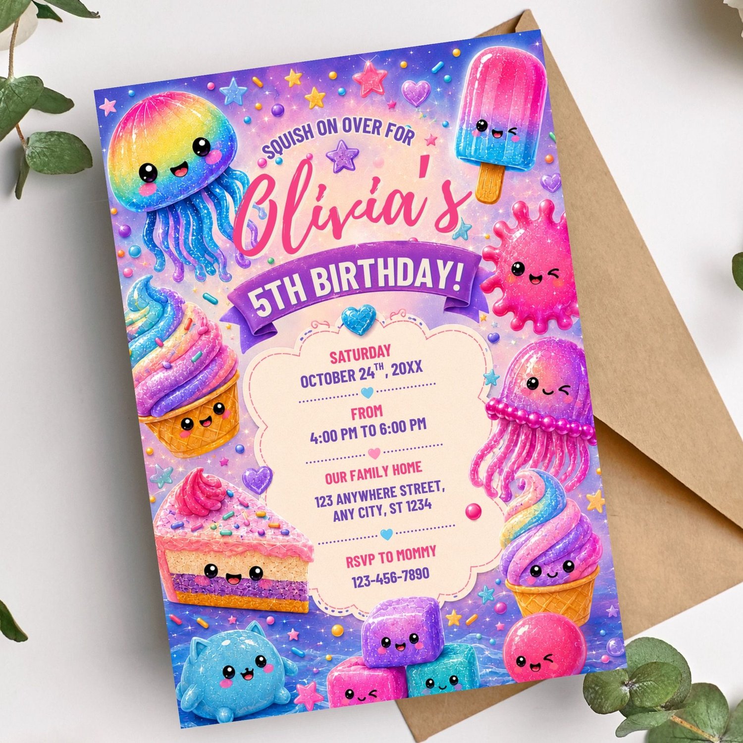 Digital squishy birthday invitation editable party invite template for instant download  Additional SEO Tips