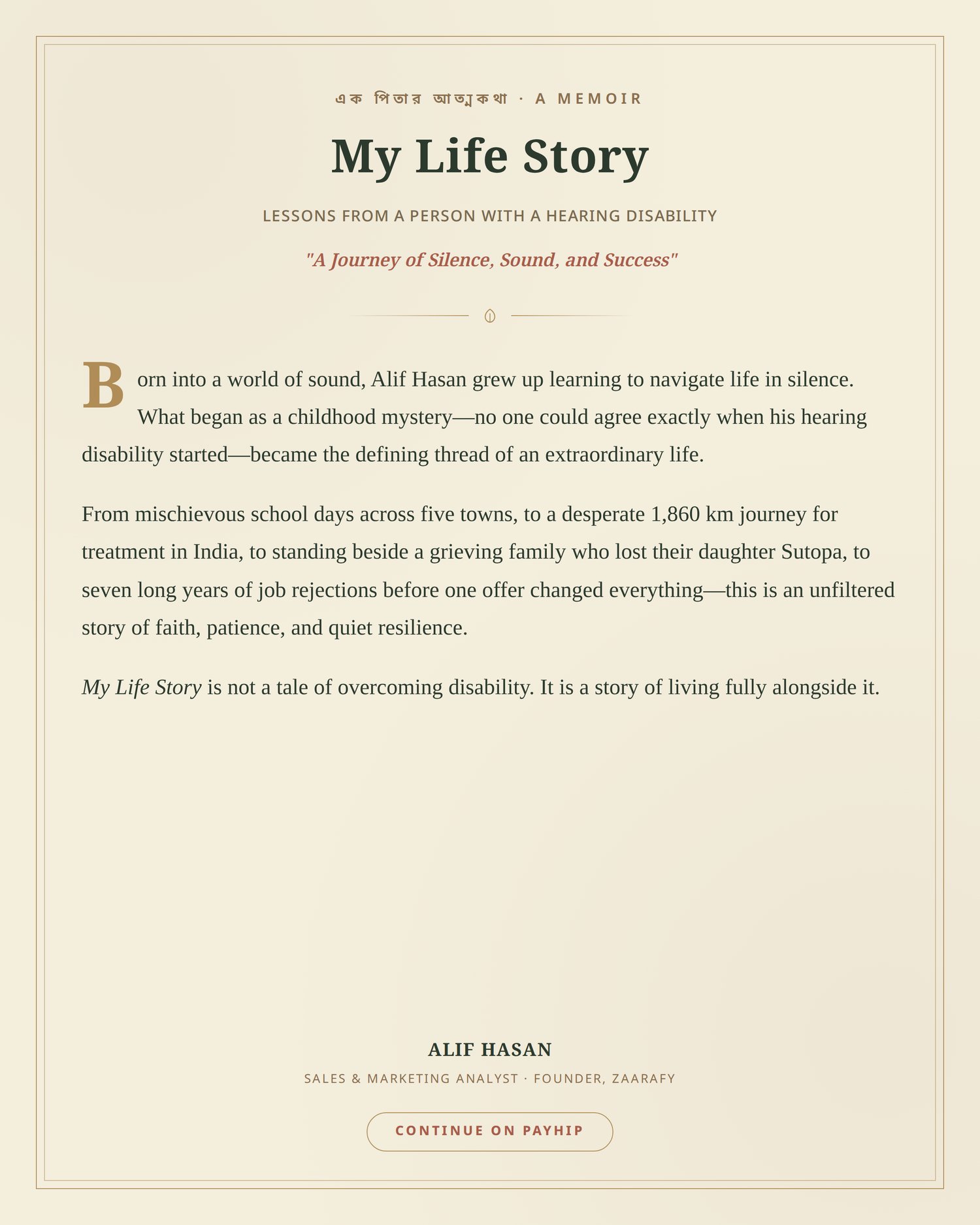 my life story : hearing disability