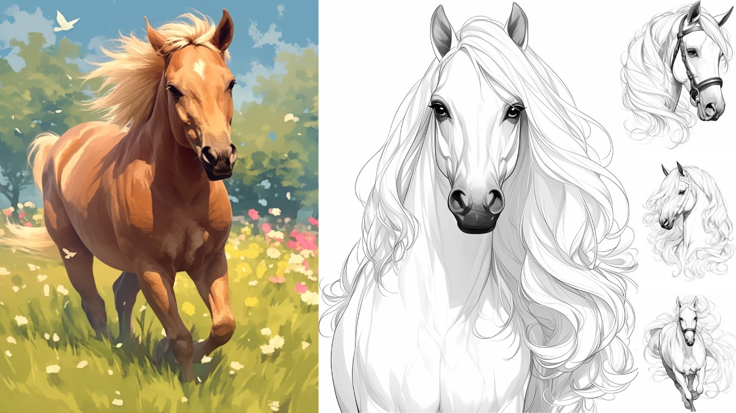Horse Coloring Pages for Adults