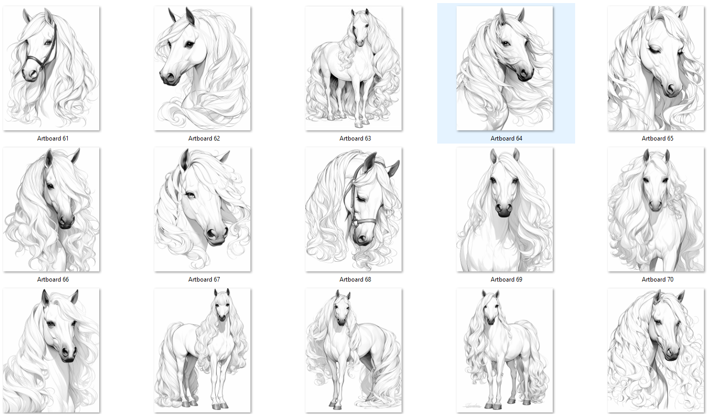 Horse Coloring Pages for Adults