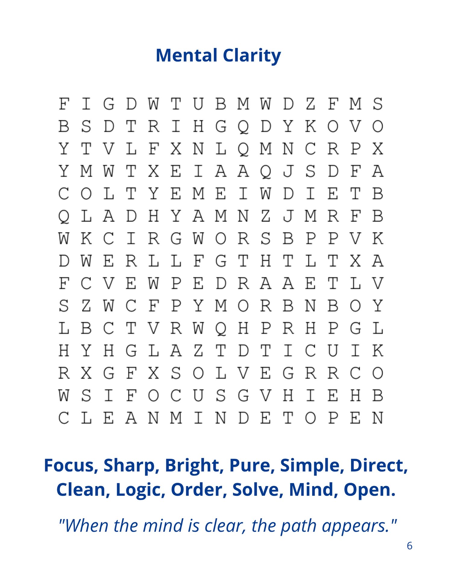 Printable large print word search puzzle for adults and seniors