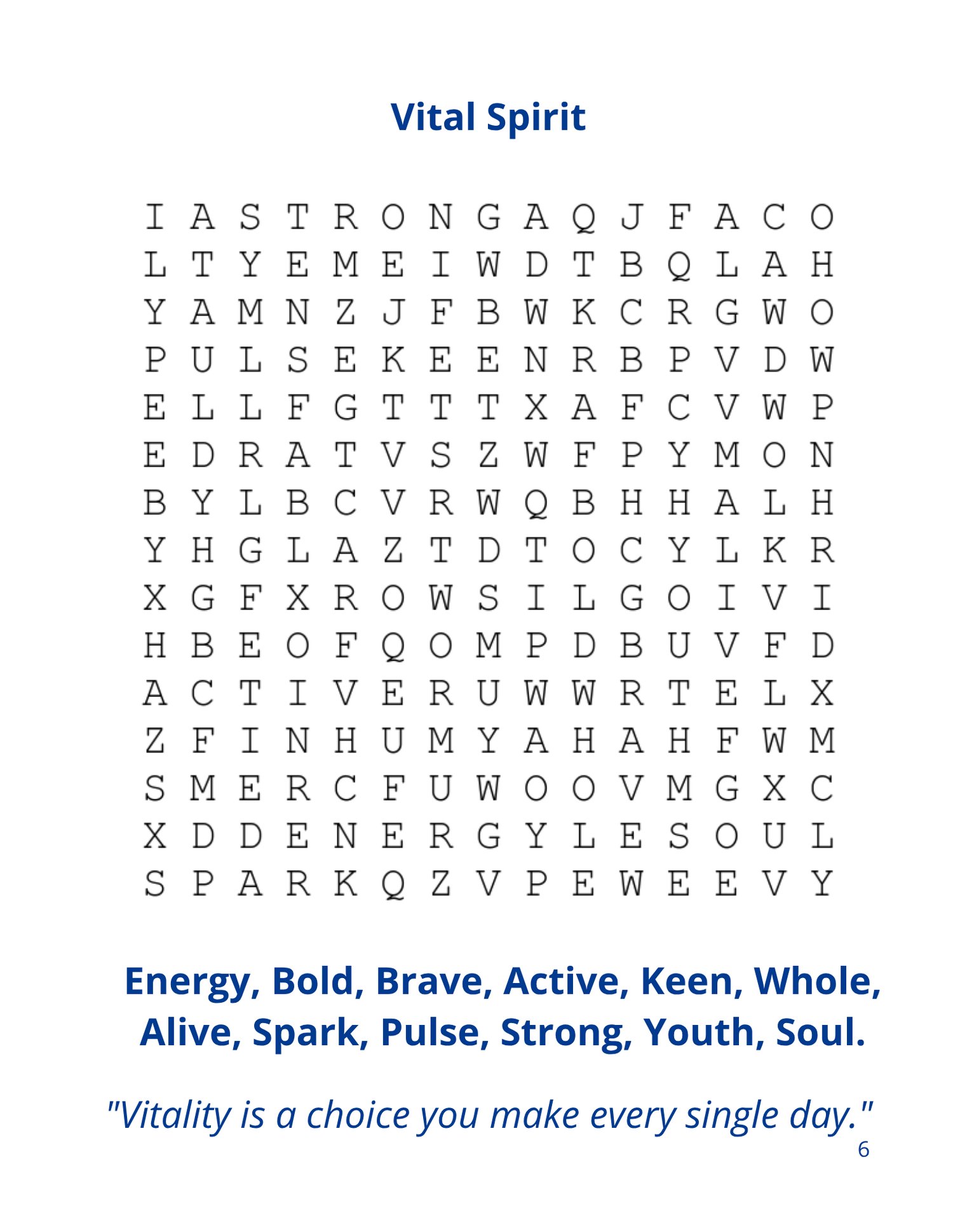 Printable large print word search puzzle for adults and seniors