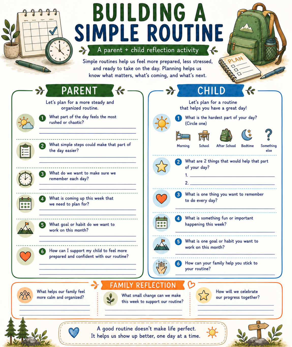Building a Simple Routine Worksheet