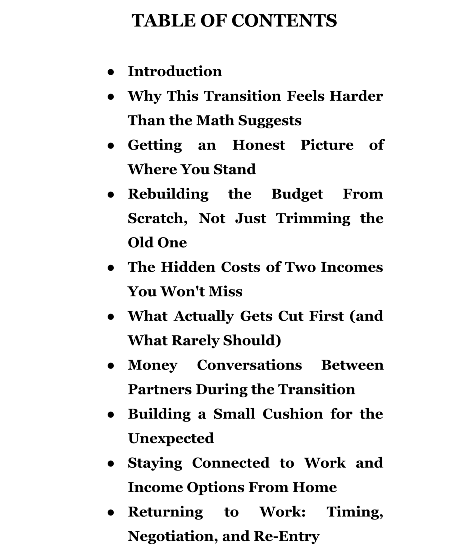 "Down to One Income book cover — a family budgeting guide for households moving from two incomes to one"