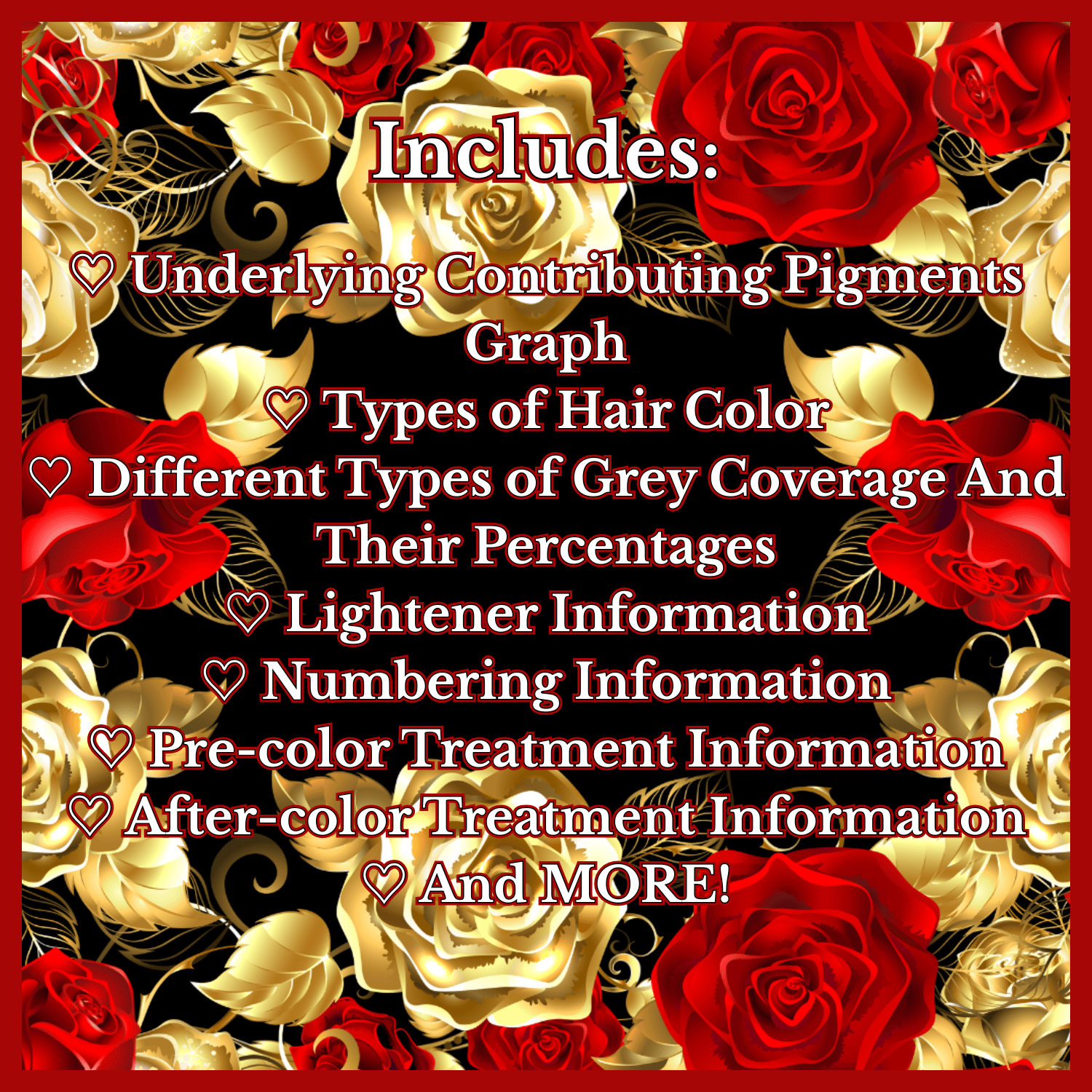 This image states what the hair dyeing guide for beginners includes.