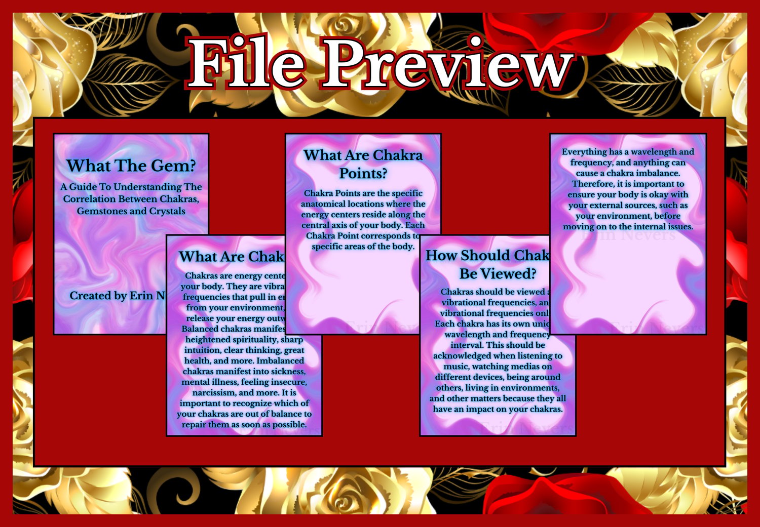 An image revealing five photos from the "What The Gem?" guide.