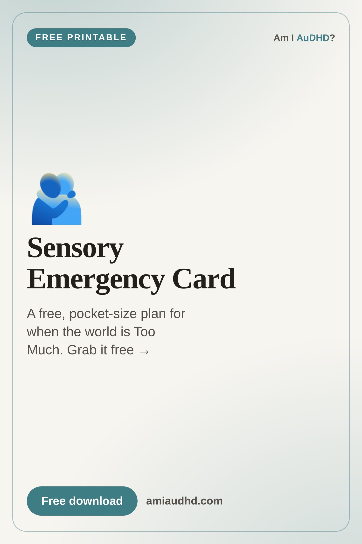 Sensory Emergency Card cover