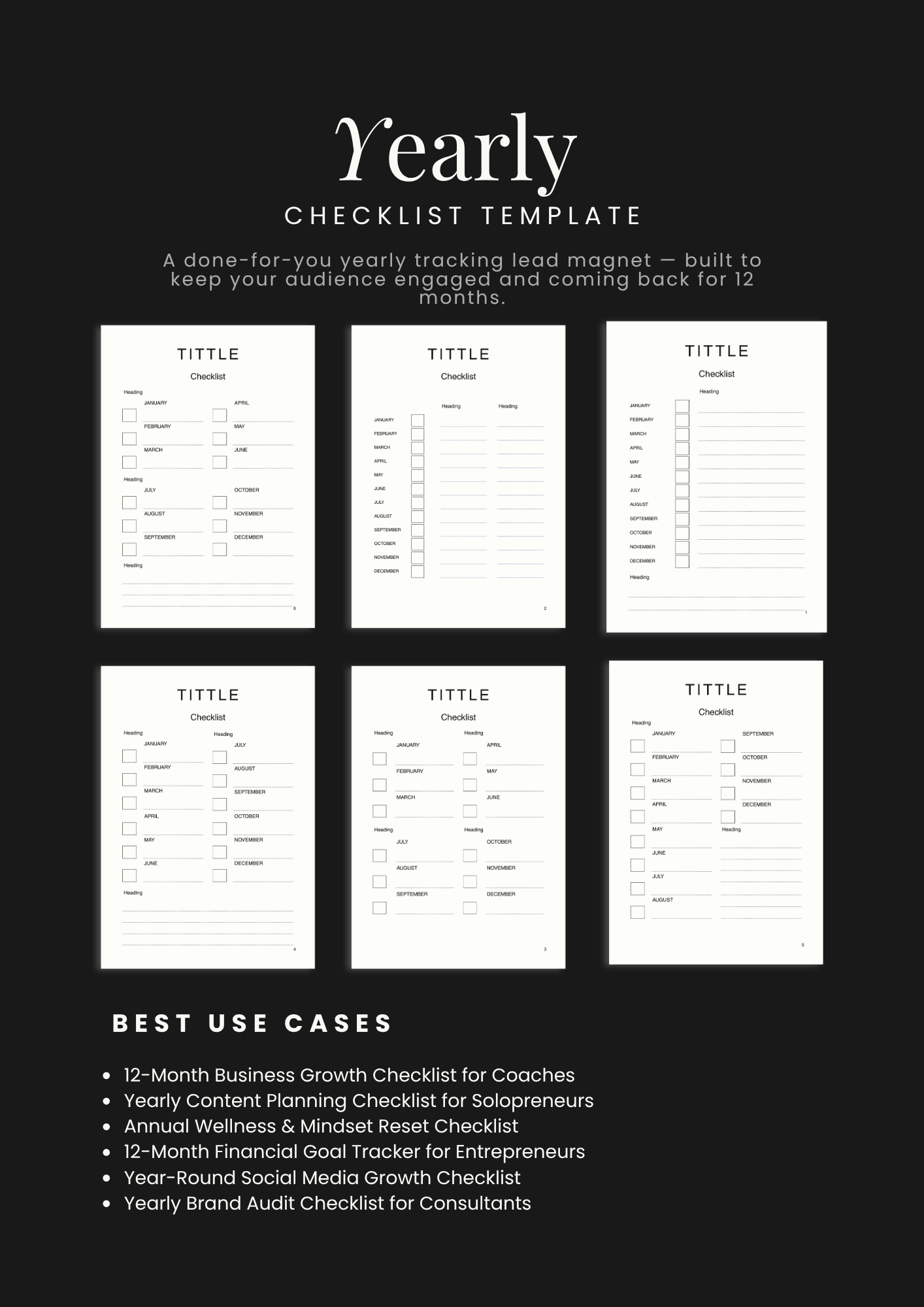 Minimalist and clean checklist design layout for business lead magnets