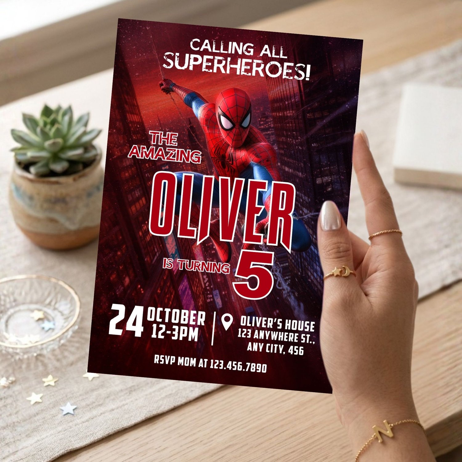Editable Spiderman party invite template instant download digital invitation