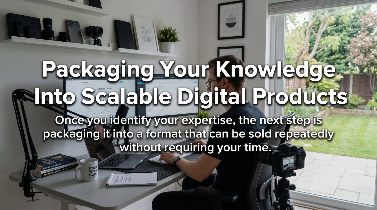 Digital products for passive income and monetizing expertise online JPG