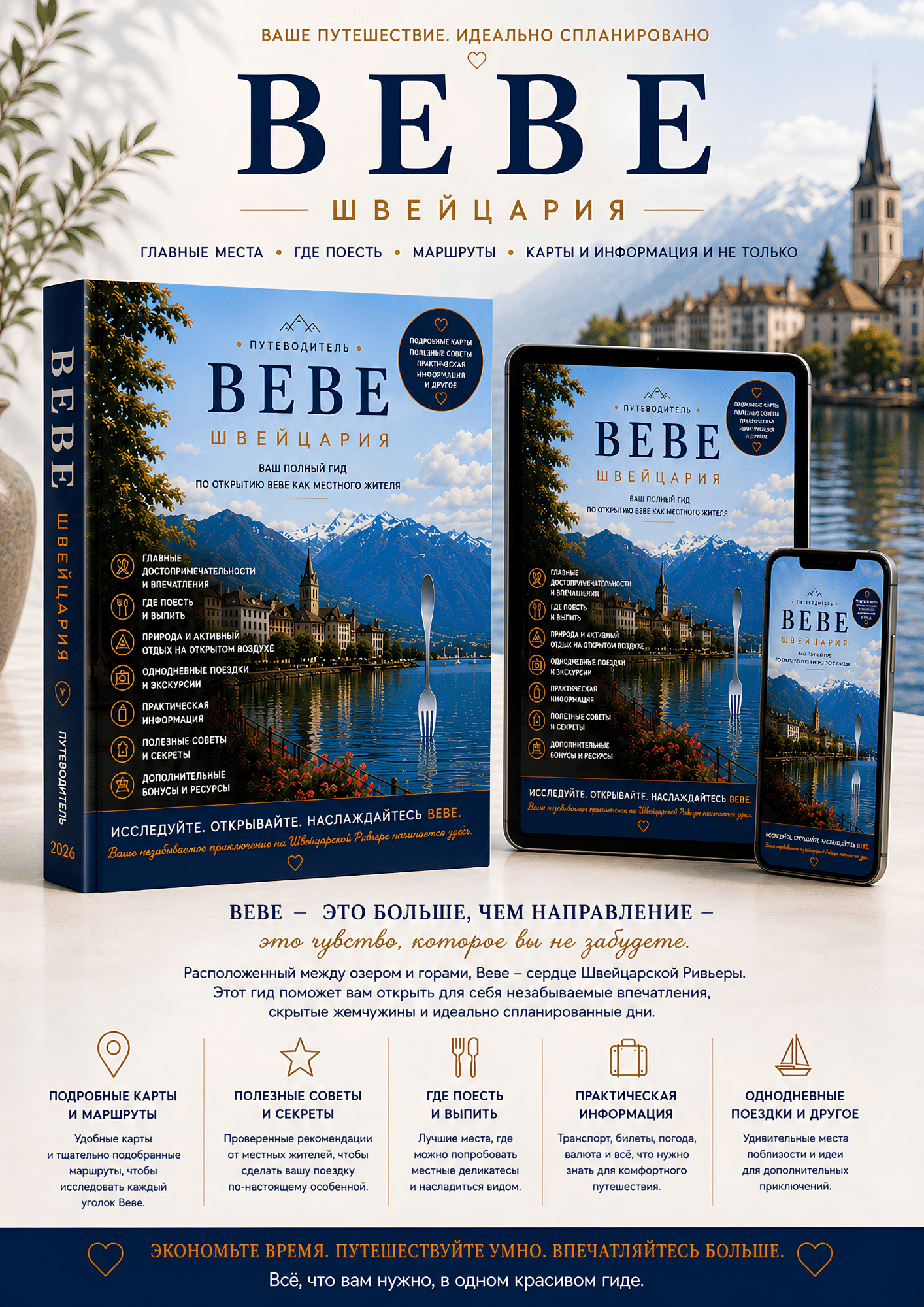 Путеводитель по Веве на ноутбуке, планшете, смартфоне и в формате PDF