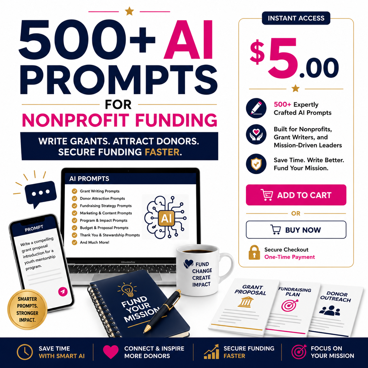 500 AI Prompts for Nonprofit Funding