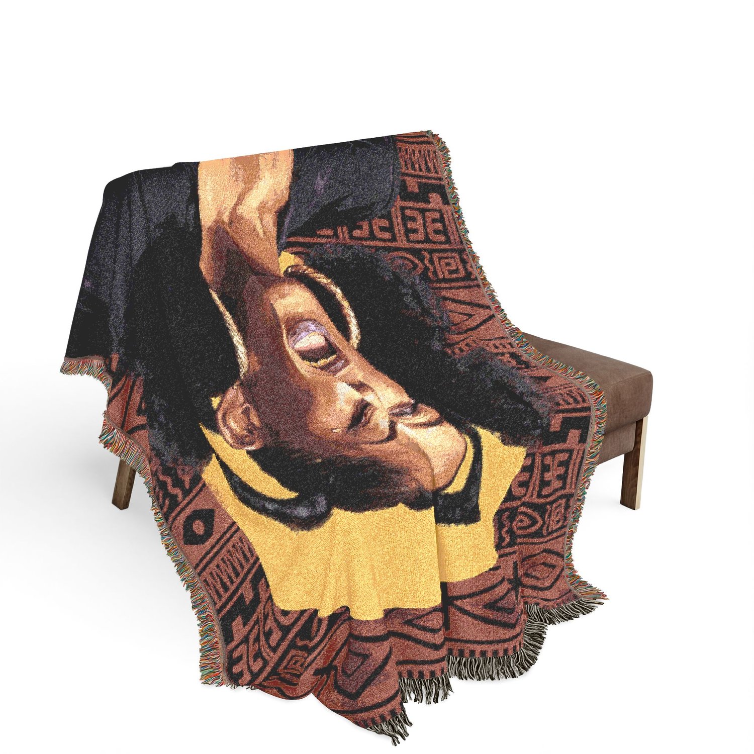 46designs woven blanket collection featuring original Black art, Afrocentric designs, and premium cotton tapestry throws in multiple sizes.