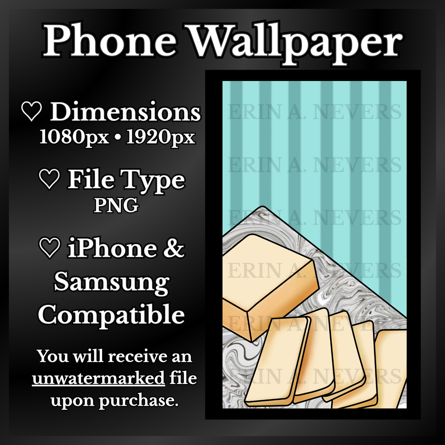 A product promotion thumbnail featuring a phone wallpaper with butter.