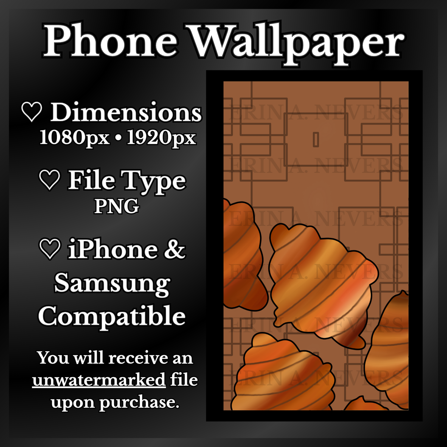 A product promotion thumbnail featuring a phone wallpaper with croissants.