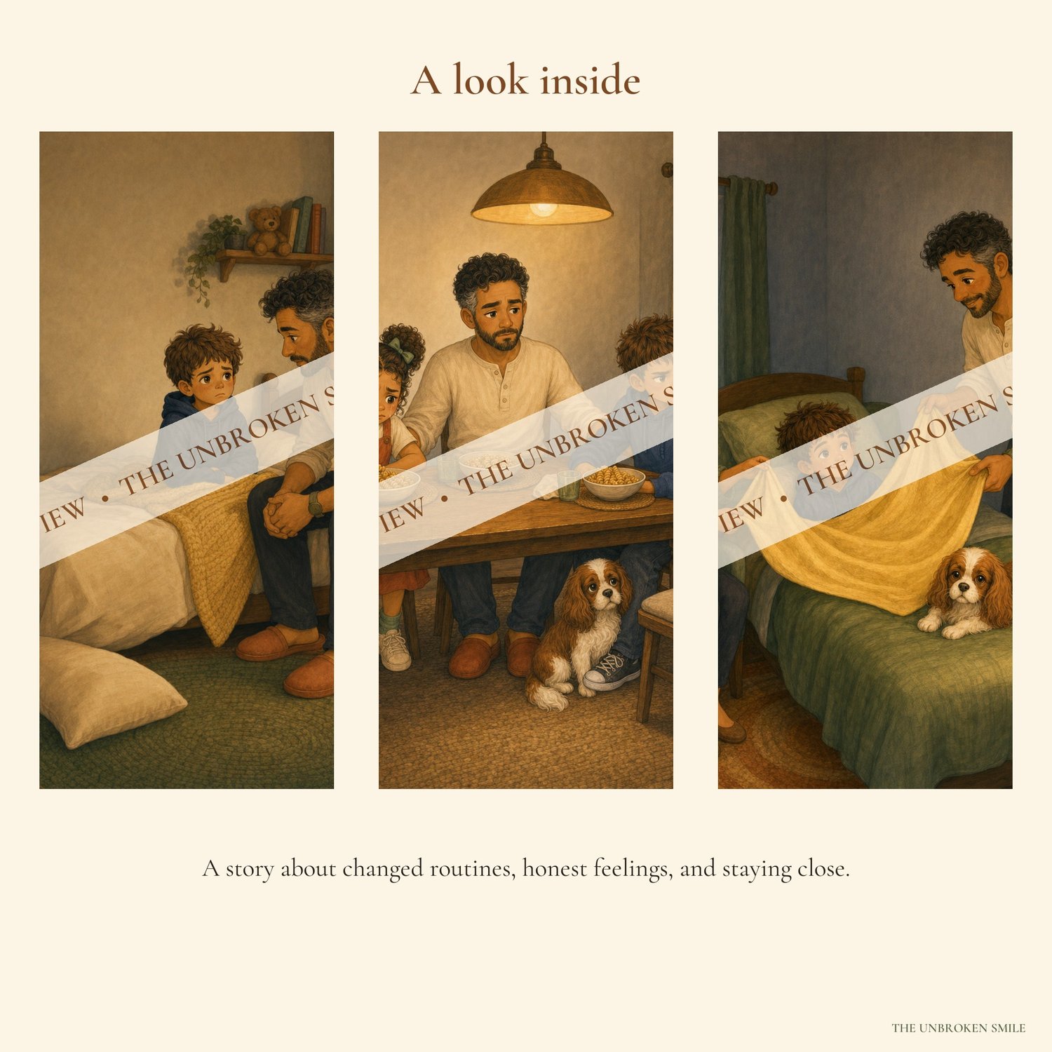Watermarked interior page previews from When Mommy Stays at the Hospital