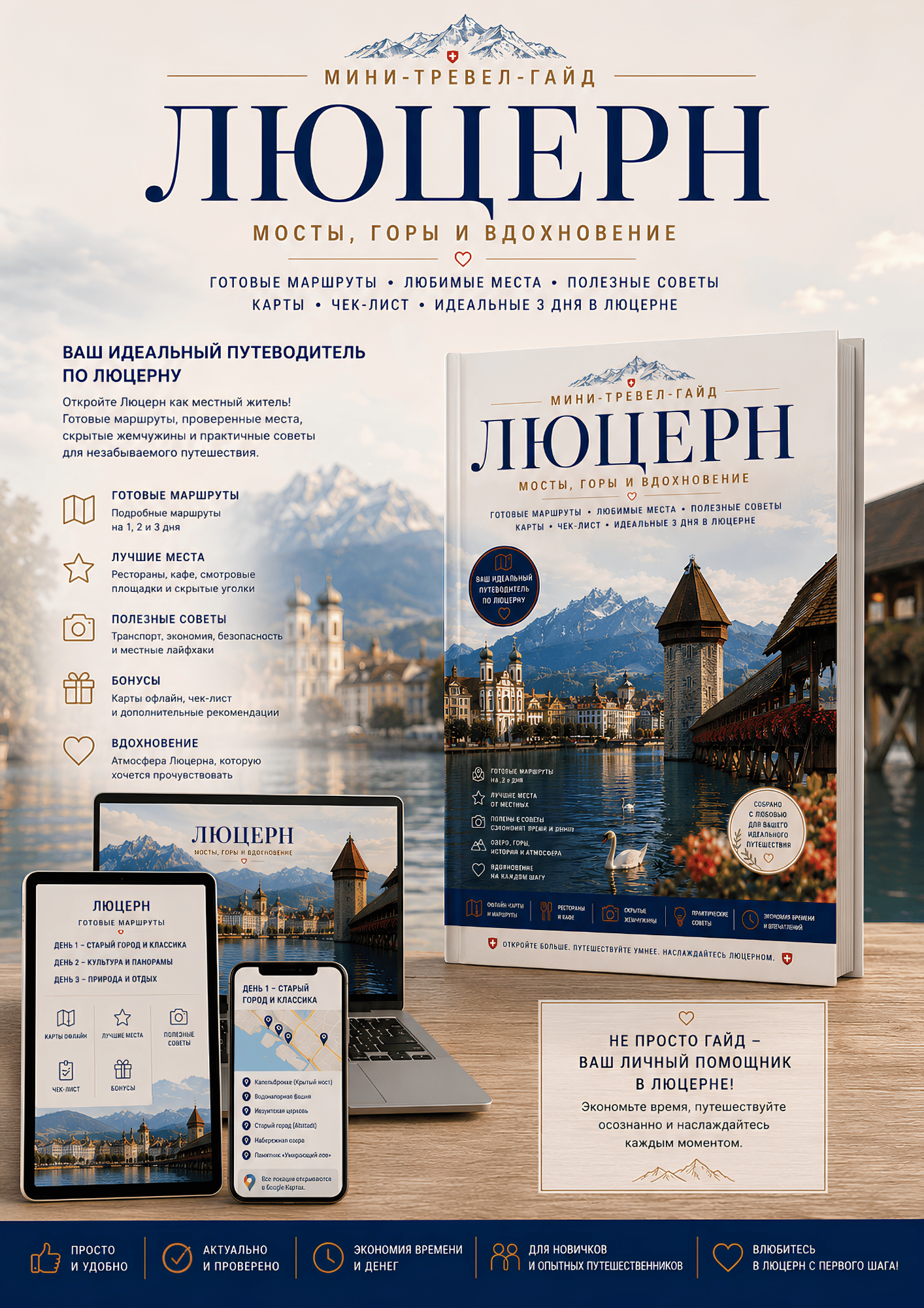 Путеводитель по Люцерну на ноутбуке, планшете, смартфоне и в формате PDF