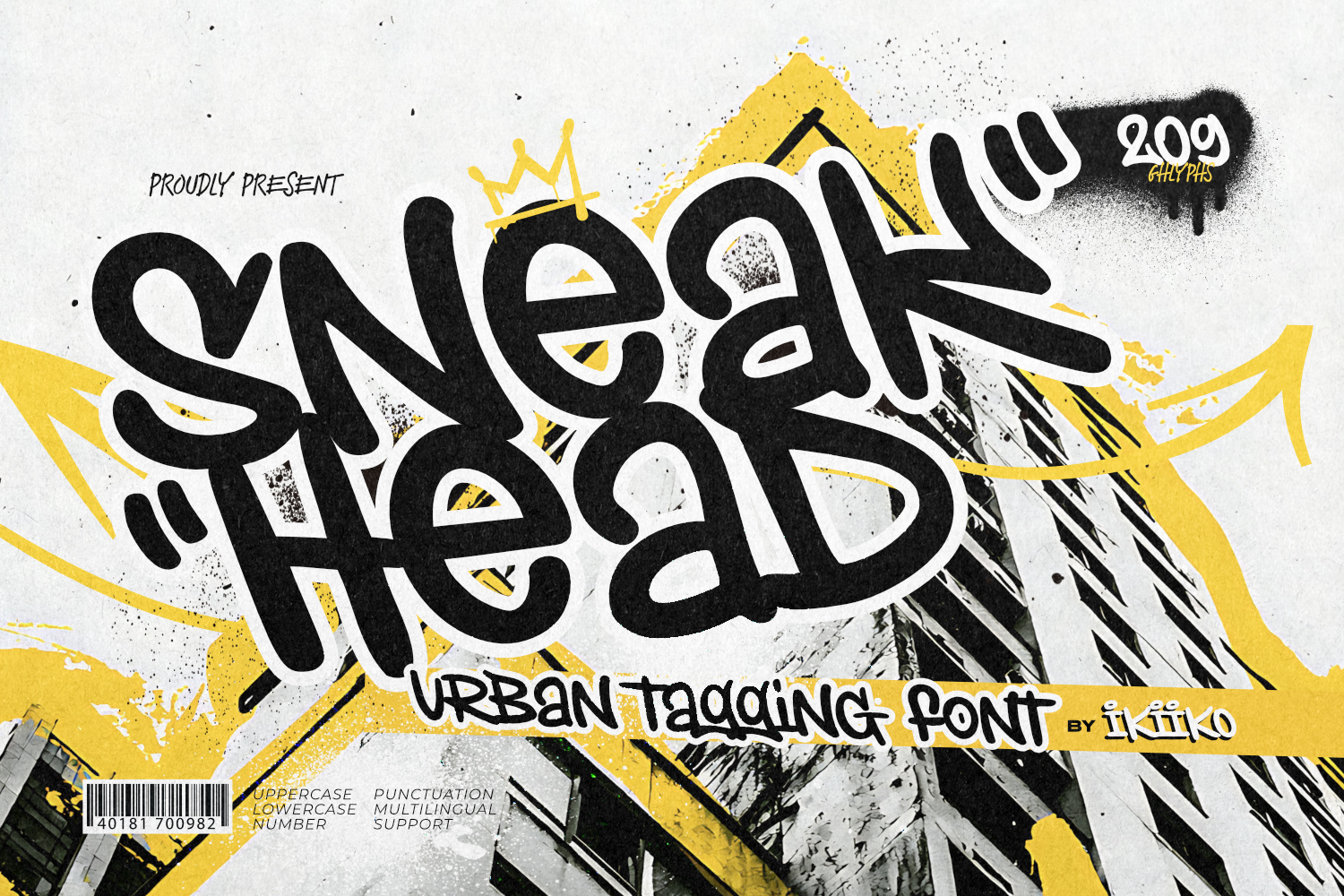 Sneakhead Urban Tagging Font is a bold graffiti-inspired handwritten lettering with an edgy street style. inspired by urban art, skate culture, streetwear, and authentic graffiti tagging, perfect for logos, posters, apparel, branding, and youth-focused cr