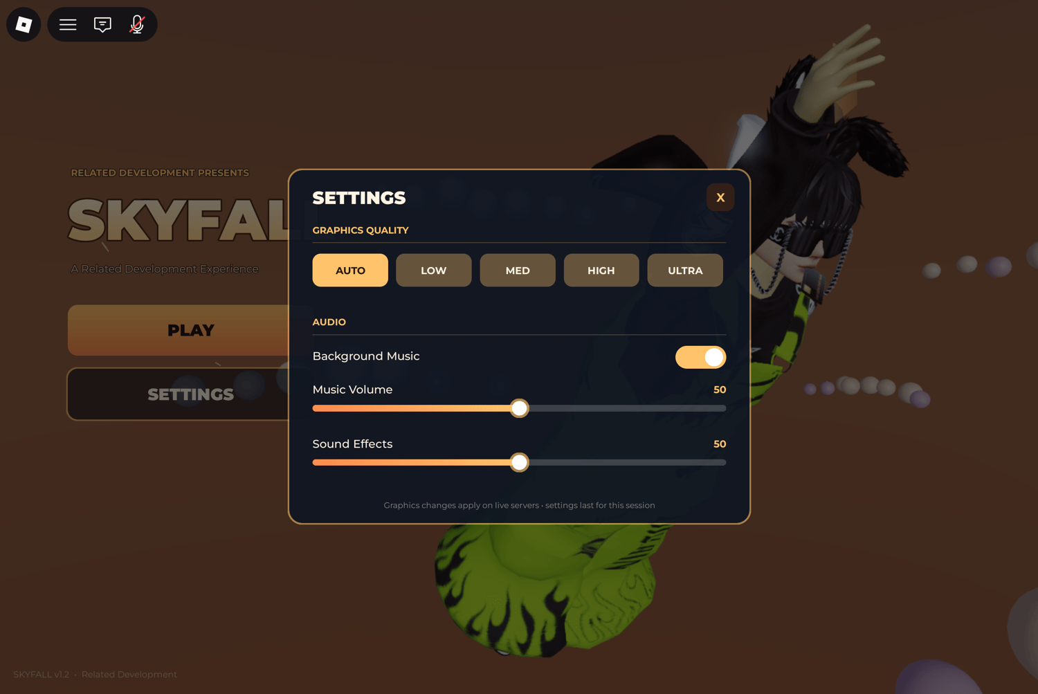 Roblox settings menu