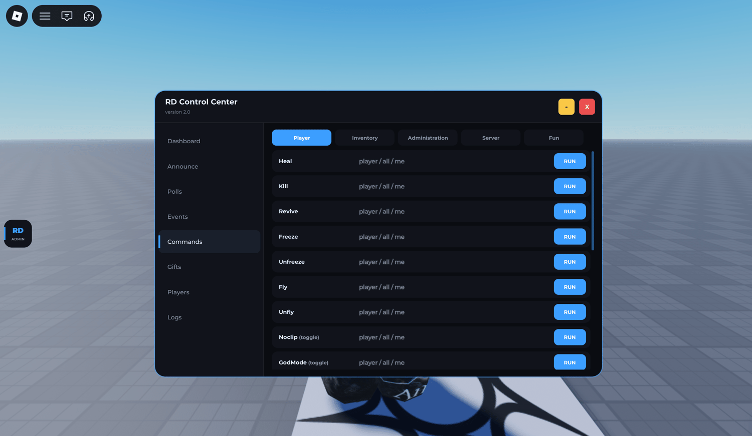 Roblox event manager
